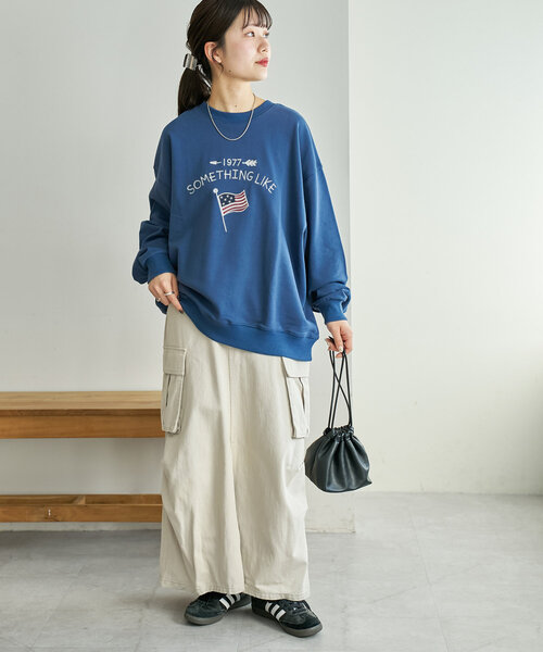 【ユニセックス】チェーンステッチモチーフ刺繍スウェット（Tシャツ/カットソー）｜DISCOAT（ディスコート）