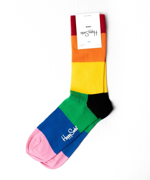 Happy Socks(ハッピーソックス)の「★HAPPY SOCKS★パネルボーダーデザインソックス(ソックス/靴下・メンズ・その他・SMALL/MEDIUM)」の1枚目の写真