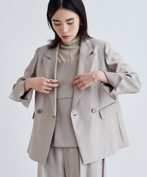 【セレモニー/セットアップ可能/通勤】ダブルブレストジャケット