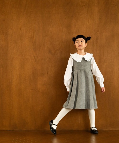 LOWRYS FARM（ローリーズファーム）の「メランジツイルジャンパースカート　241720（ジャンパースカート・キッズ・グレー/チャコールグレー/ブラウン・110cm/120cm/130cm/140cm/150cm）」の18枚目の写真