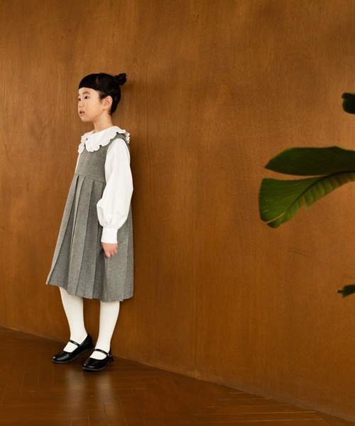 LOWRYS FARM（ローリーズファーム）の「メランジツイルジャンパースカート　241720（ジャンパースカート・キッズ・グレー/チャコールグレー/ブラウン・110cm/120cm/130cm/140cm/150cm）」の21枚目の写真