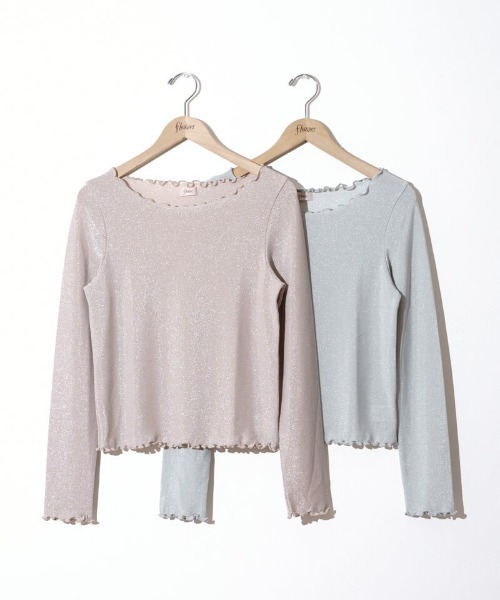 flower(フラワー)の「シャイニーメロウロングスリーブ(Tシャツ/カットソー・レディース・ピンク/シルバー・FREE)」の3枚目の写真