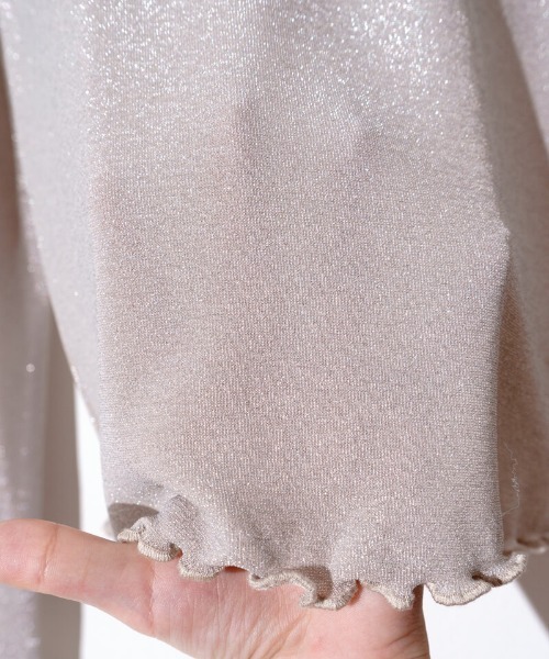 flower(フラワー)の「シャイニーメロウロングスリーブ(Tシャツ/カットソー・レディース・ピンク/シルバー・FREE)」の9枚目の写真