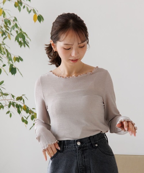 セール】シャイニーメロウロングスリーブ（Tシャツ/カットソー