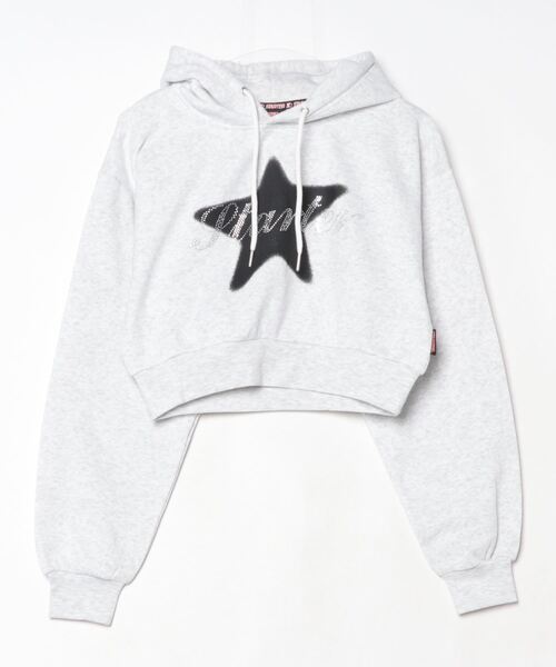 セール】STARTER LADYS スウェットショート丈プリントプルパーカー 裏  