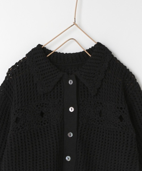 LOWRYS FARM（ローリーズファーム）の「カギバリカーディガン　319674（カーディガン/ボレロ・キッズ・アイボリー/ブラック・110cm/120cm/130cm/140cm/150cm）」の4枚目の写真