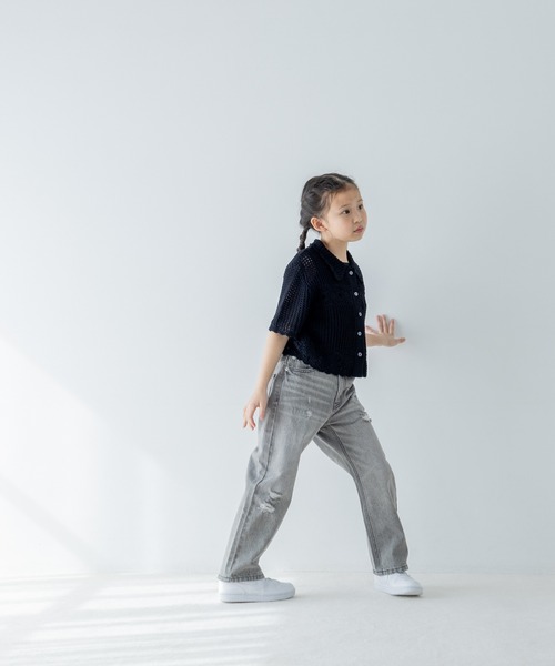 LOWRYS FARM（ローリーズファーム）の「カギバリカーディガン　319674（カーディガン/ボレロ・キッズ・アイボリー/ブラック・110cm/120cm/130cm/140cm/150cm）」の18枚目の写真