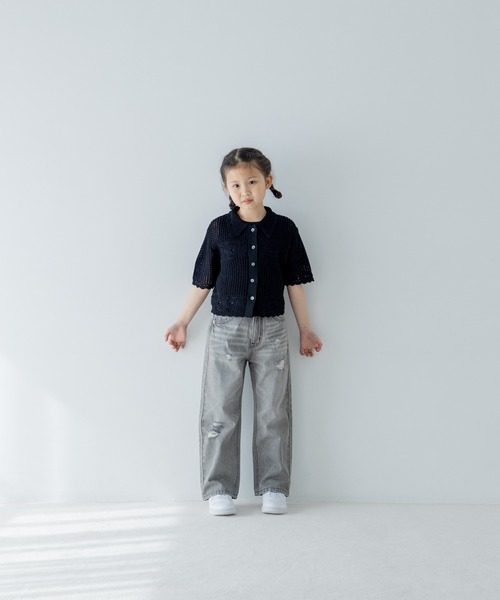 LOWRYS FARM（ローリーズファーム）の「カギバリカーディガン　319674（カーディガン/ボレロ・キッズ・アイボリー/ブラック・110cm/120cm/130cm/140cm/150cm）」の17枚目の写真