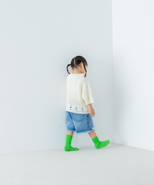 LOWRYS FARM（ローリーズファーム）の「カギバリカーディガン　319674（カーディガン/ボレロ・キッズ・アイボリー/ブラック・110cm/120cm/130cm/140cm/150cm）」の13枚目の写真