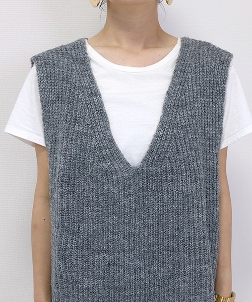 【値下げ可】 Alpaca ダイヤモンドパターン Vネックベスト 値下げ可】 Alpaca ダイヤモンドパターン Vネックベスト 値下げ可