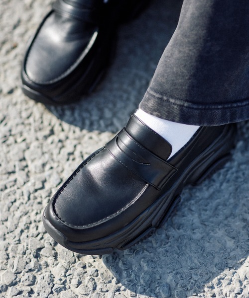 ROCHEM 【+7.5cm】ボリュームハイソールローファースニーカー