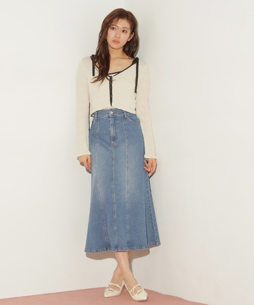 JILL by JILL STUART(ジルバイジルスチュアート)の「シャーリングニットアンサンブル(ニット/セーター・レディース・ミント/ラベンダー/ホワイト系その他・FREE)」の8枚目の写真