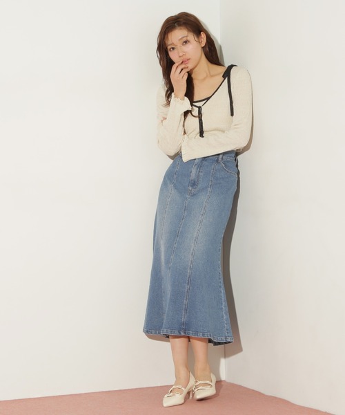 JILL by JILL STUART(ジルバイジルスチュアート)の「シャーリングニットアンサンブル(ニット/セーター・レディース・ミント/ラベンダー/ホワイト系その他・FREE)」の10枚目の写真