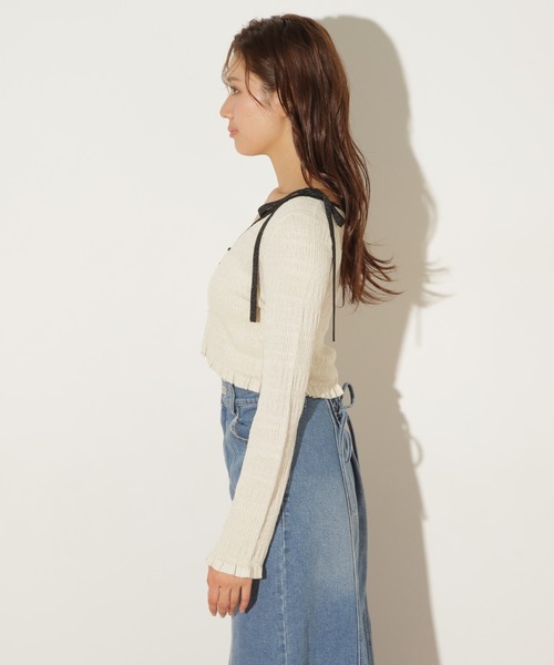 JILL by JILL STUART(ジルバイジルスチュアート)の「シャーリングニットアンサンブル(ニット/セーター・レディース・ミント/ラベンダー/ホワイト系その他・FREE)」の12枚目の写真