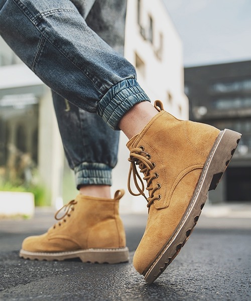 ☆極美品☆ARMANI ベージュ スエード ブーツ　MADE IN ITALY クシェリ QUSHELI ワントーンUチップレースアップブーツ （ベージュ