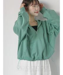 ehka sopo | ハーフジップショート丈パーカー(Tシャツ/カットソー)