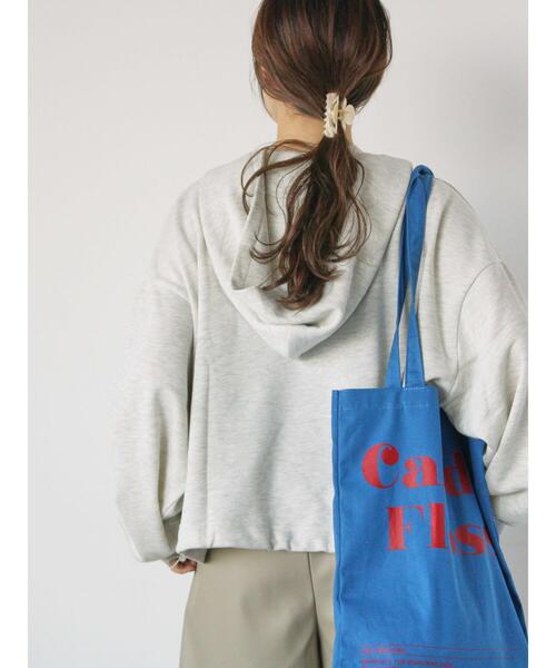 ehka sopo（エヘカソポ）の「ハーフジップショート丈パーカー（Tシャツ/カットソー・レディース・ラベンダー/キナリ/オフホワイト/グリーン・F）」の7枚目の写真