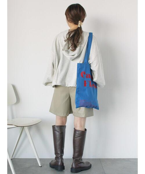 ehka sopo（エヘカソポ）の「ハーフジップショート丈パーカー（Tシャツ/カットソー・レディース・ラベンダー/キナリ/オフホワイト/グリーン・F）」の12枚目の写真