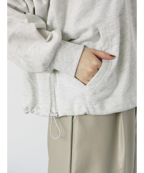 ehka sopo（エヘカソポ）の「ハーフジップショート丈パーカー（Tシャツ/カットソー・レディース・ラベンダー/キナリ/オフホワイト/グリーン・F）」の14枚目の写真