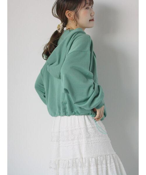 ehka sopo（エヘカソポ）の「ハーフジップショート丈パーカー（Tシャツ/カットソー・レディース・ラベンダー/キナリ/オフホワイト/グリーン・F）」の17枚目の写真