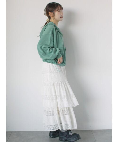 ehka sopo（エヘカソポ）の「ハーフジップショート丈パーカー（Tシャツ/カットソー・レディース・ラベンダー/キナリ/オフホワイト/グリーン・F）」の21枚目の写真