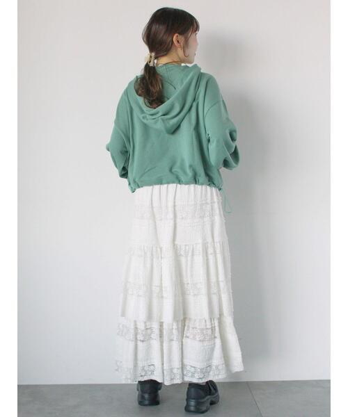 ehka sopo（エヘカソポ）の「ハーフジップショート丈パーカー（Tシャツ/カットソー・レディース・ラベンダー/キナリ/オフホワイト/グリーン・F）」の22枚目の写真