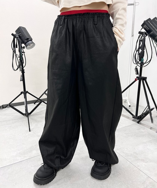 Figments(フィグメンツ)の「ダブルウエストコーティングパンツ(その他パンツ・レディース・ブラック/ワイン・MEDIUM/SMALL)」の5枚目の写真