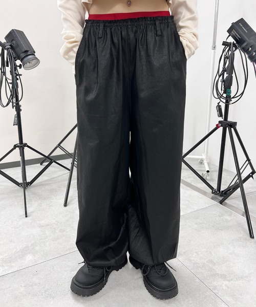 Figments(フィグメンツ)の「ダブルウエストコーティングパンツ(その他パンツ・レディース・ブラック/ワイン・MEDIUM/SMALL)」の6枚目の写真