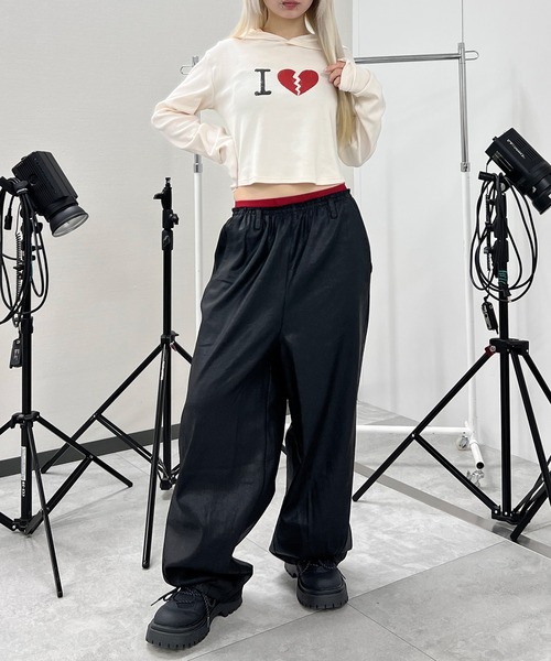 Figments(フィグメンツ)の「ダブルウエストコーティングパンツ(その他パンツ・レディース・ブラック/ワイン・MEDIUM/SMALL)」の7枚目の写真
