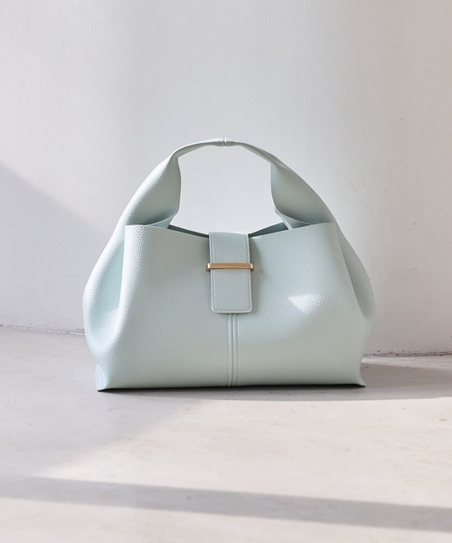 VIS（ビス）の「【復刻/WEB限定】【軽量】フロント金具エアリーソフトバッグ（ハンドバッグ・レディース・ブラック/キナリ/ベージュ/ベージュ系その他/サックスブルー・FREE）」の5枚目の写真