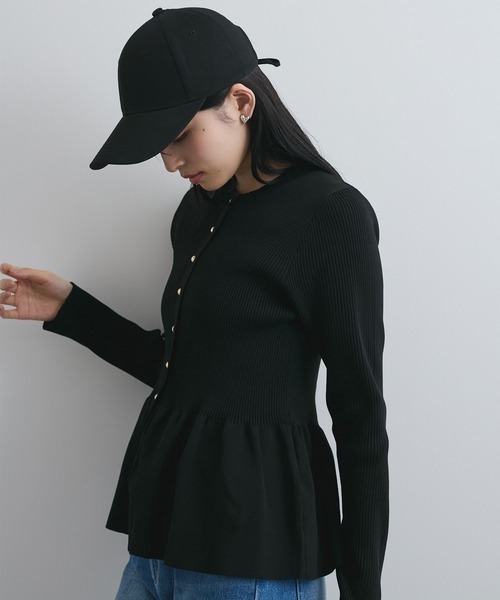 VIS(ビス)の「【前後2WAY】ペプラムカーディガン【アンチピリング】(カーディガン/ボレロ・レディース・ホワイト/ブラック/サックスブルー・FREE)」の6枚目の写真