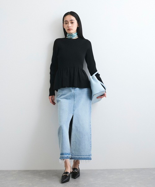 VIS(ビス)の「【前後2WAY】ペプラムカーディガン【アンチピリング】(カーディガン/ボレロ・レディース・ホワイト/ブラック/サックスブルー・FREE)」の7枚目の写真