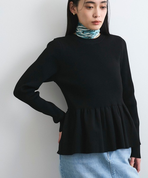 VIS(ビス)の「【前後2WAY】ペプラムカーディガン【アンチピリング】(カーディガン/ボレロ・レディース・ホワイト/ブラック/サックスブルー・FREE)」の8枚目の写真