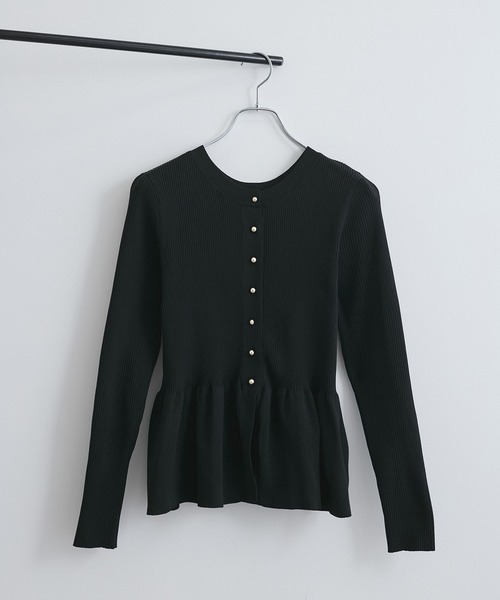 VIS(ビス)の「【前後2WAY】ペプラムカーディガン【アンチピリング】(カーディガン/ボレロ・レディース・ホワイト/ブラック/サックスブルー・FREE)」の10枚目の写真