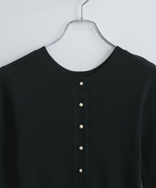 VIS(ビス)の「【前後2WAY】ペプラムカーディガン【アンチピリング】(カーディガン/ボレロ・レディース・ホワイト/ブラック/サックスブルー・FREE)」の12枚目の写真