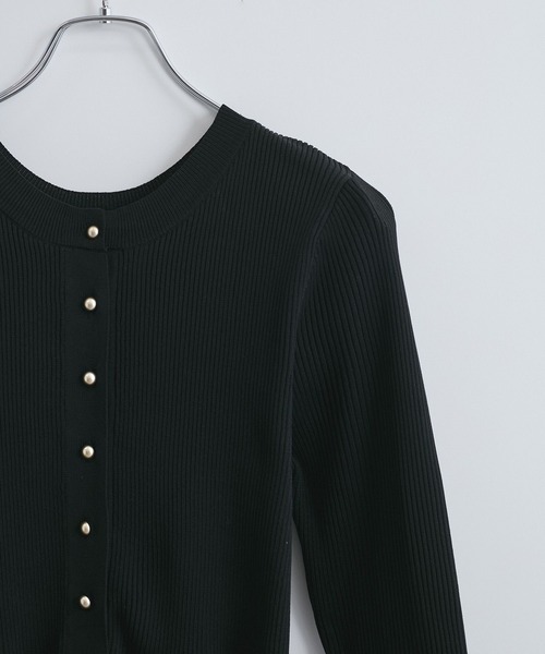 VIS(ビス)の「【前後2WAY】ペプラムカーディガン【アンチピリング】(カーディガン/ボレロ・レディース・ホワイト/ブラック/サックスブルー・FREE)」の13枚目の写真