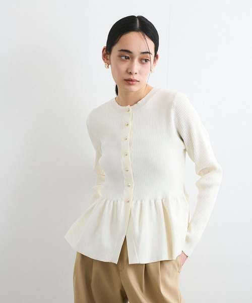 VIS(ビス)の「【前後2WAY】ペプラムカーディガン【アンチピリング】(カーディガン/ボレロ・レディース・ホワイト/ブラック/サックスブルー・FREE)」の19枚目の写真