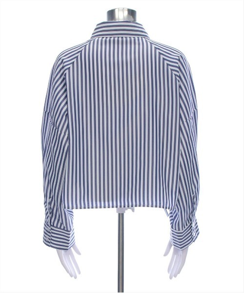CLEAR BASIC（クリアベーシック）の「裾ドロストストライプシャツ [着回し力万能 大人ガーリー ]≪CLEAR BASIC≫（シャツ/ブラウス・レディース・サックスブルー/オフホワイト/ブルー系その他・F）」の12枚目の写真