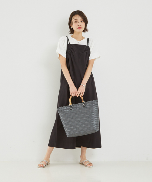 abahouse mavie(アバハウスマヴィ)の「バンブートートバック(かごバッグ・レディース・ブラック/ダークブラウン・フリー)」の8枚目の写真