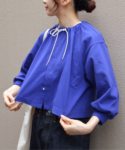 LE GLAZIK(ルグラジック)の「LE GLAZIK/ル グラジック クルーネックカーディガン CREW NECK CARDIGAN LG-C0457 DCT(カーディガン/ボレロ・レディース・ダークネイビー/ブルー・36)」の1枚目の写真