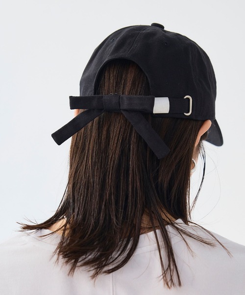 CROSS FUNCTION（クロスファンクション）の「《UPF50+》エブ楽 ツイルリボンキャップ【CF/クロスファンクション】（キャップ・レディース・ネイビー/ベージュ/ブラック・M/57.5cm）」の2枚目の写真