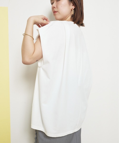 tシャツ シルケット天竺使用　パールモチーフトップス　箔プリントロゴ レディース セール】シルケット天竺使用 パールモチーフトップス 箔プリント