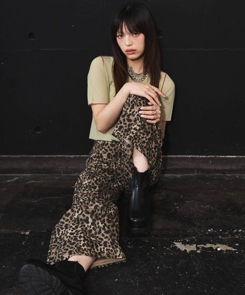 DIP IN CHOCOLATE(ディップインチョコレート)の「レオパードワイドパンツ【DIP IN CHOCOLATE】(その他パンツ・レディース・ベージュ/ブラウン・F)」の1枚目の写真
