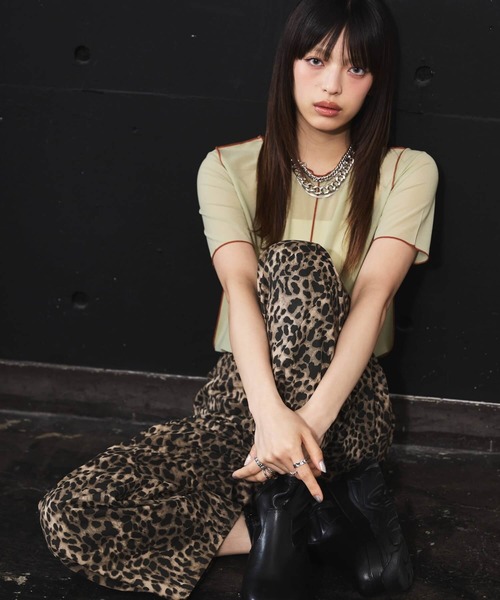 DIP IN CHOCOLATE(ディップインチョコレート)の「レオパードワイドパンツ【DIP IN CHOCOLATE】(その他パンツ・レディース・ベージュ/ブラウン・F)」の7枚目の写真