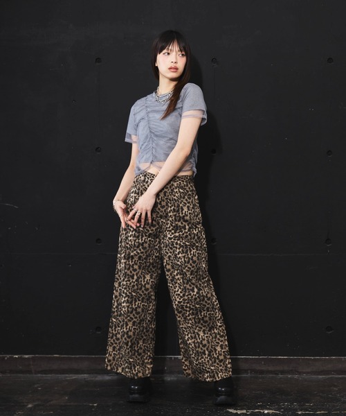 DIP IN CHOCOLATE(ディップインチョコレート)の「レオパードワイドパンツ【DIP IN CHOCOLATE】(その他パンツ・レディース・ベージュ/ブラウン・F)」の9枚目の写真