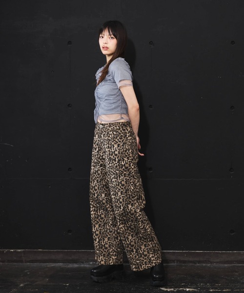 DIP IN CHOCOLATE(ディップインチョコレート)の「レオパードワイドパンツ【DIP IN CHOCOLATE】(その他パンツ・レディース・ベージュ/ブラウン・F)」の11枚目の写真