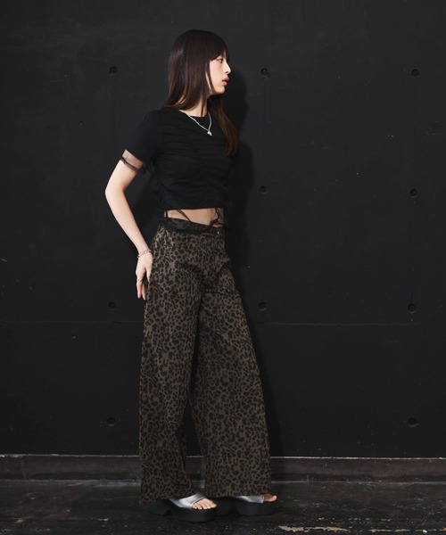 DIP IN CHOCOLATE(ディップインチョコレート)の「レオパードワイドパンツ【DIP IN CHOCOLATE】(その他パンツ・レディース・ベージュ/ブラウン・F)」の14枚目の写真