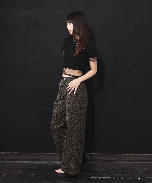 DIP IN CHOCOLATE(ディップインチョコレート)の「レオパードワイドパンツ【DIP IN CHOCOLATE】(その他パンツ・レディース・ベージュ/ブラウン・F)」の17枚目の写真