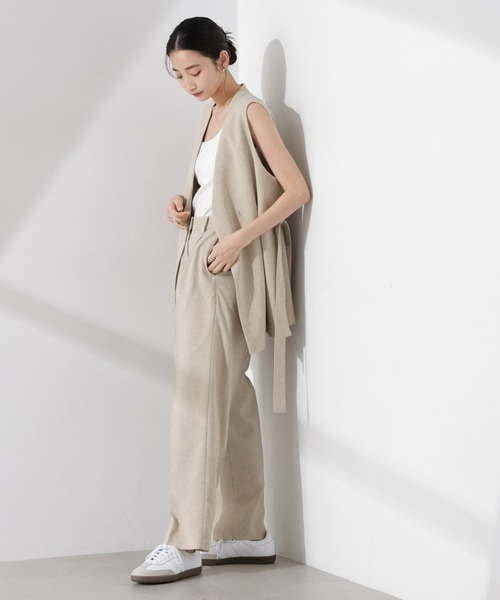 NANO universe（ナノユニバース）の「多機能素材ジレ(セットアップ可)（ノーカラージャケット・レディース・ライトグレー/ダークネイビー/ベージュ・FREE）」の17枚目の写真