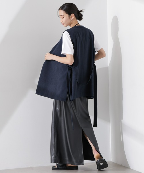 NANO universe（ナノユニバース）の「多機能素材ジレ(セットアップ可)（ノーカラージャケット・レディース・ライトグレー/ダークネイビー/ベージュ・FREE）」の22枚目の写真